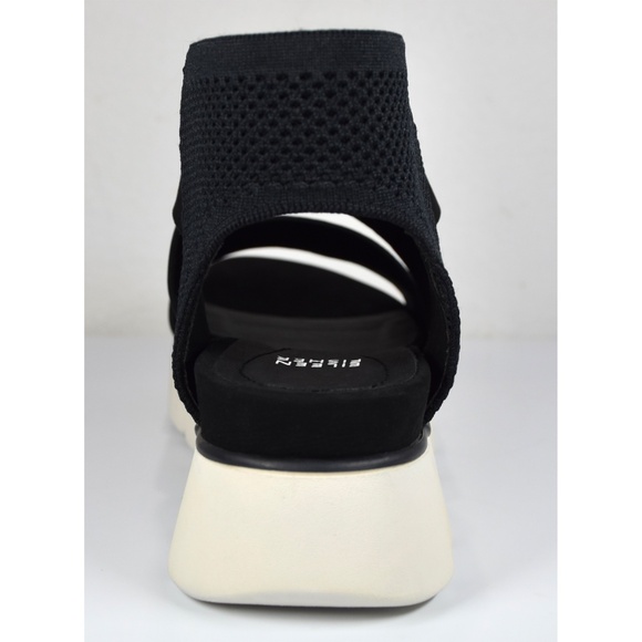 EILEEN FISHER NIB CHANT BLACK LEATHER PLATFORM WEDGE SANDAL. SIZE 9M - Picture 10 of 14